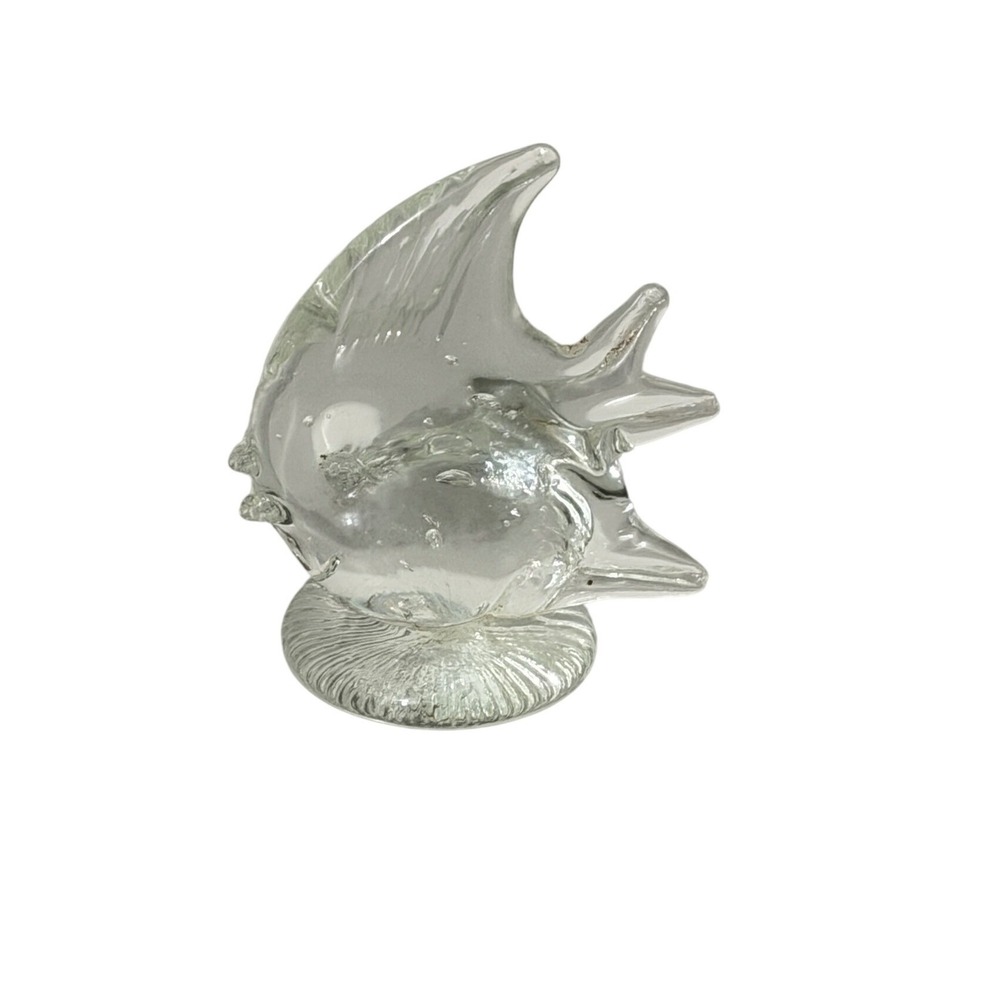 Unbranded Glass Fish Figurine Unisex Small Clear Hand Blown Art Paperweight